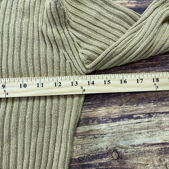 Love by Chesley Varsity Brown Turtle Neck Sweater Open Shoulder Women’s Large - Picture 4 of 6